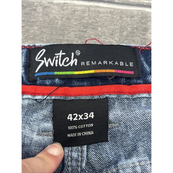 SWITCH Remarkable Slim Taper Fit Men's 42x34 Distressed Rips/ Paint Jeans. {TT}. - Picture 10 of 16